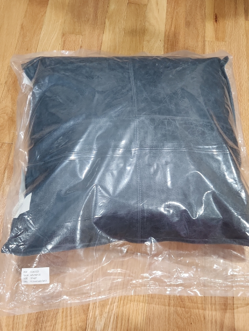 DUMONT Square Leather Pillow Blue